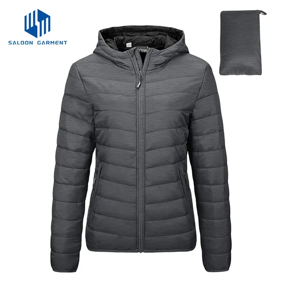Women Winter Outer Wear Fleece Padded Coat Packable Ski Puffer Down Jacket