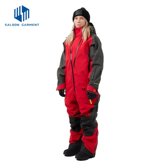 Women One Piece Ski Suits Waterproof Warm Snow Insulated Jumpsuit Snowsuit