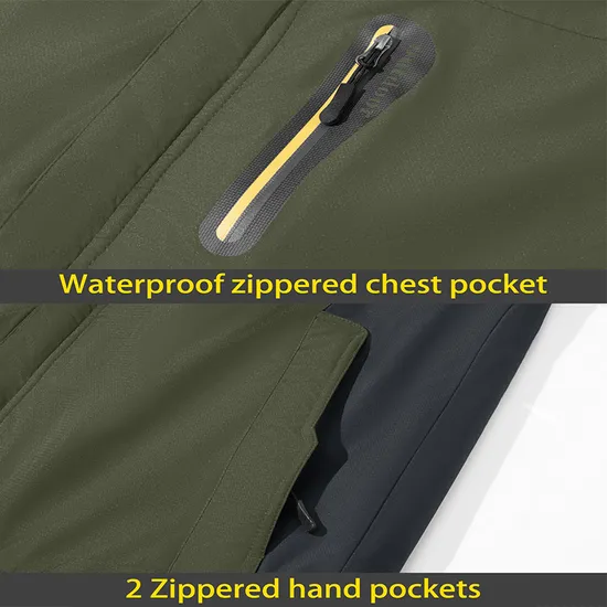 Men's Waterproof Winter Warm Snow Coat Windproof Mountain Hooded Snowboarding Ski Jacket
