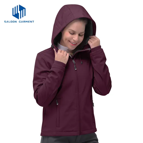 Wholesale Custom Embroidery Logo Waterproof Polyester Coats Windbreaker Softshell Jacket for Women