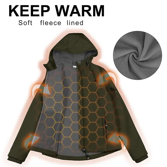 Custom Women Workwear Outdoor Sports Camping Coats Waterproof Softshell Jacket with Hood