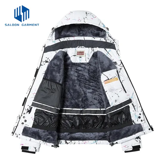 Mountain Snow Waterproof Detachable Hood Windproof Fleece Winter Coat Rain Ski Jacket