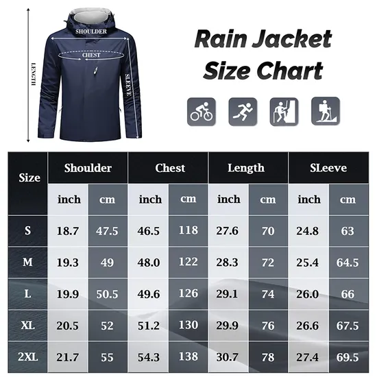 Outdoor Waterproof Windbreaker Rainwear Raincoat Rain Poncho Jacket