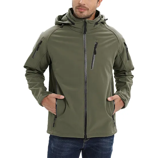 Men's Tactical Sport Warm Fleece Hooded Coats Softshell Jacket Outdoor Adventure