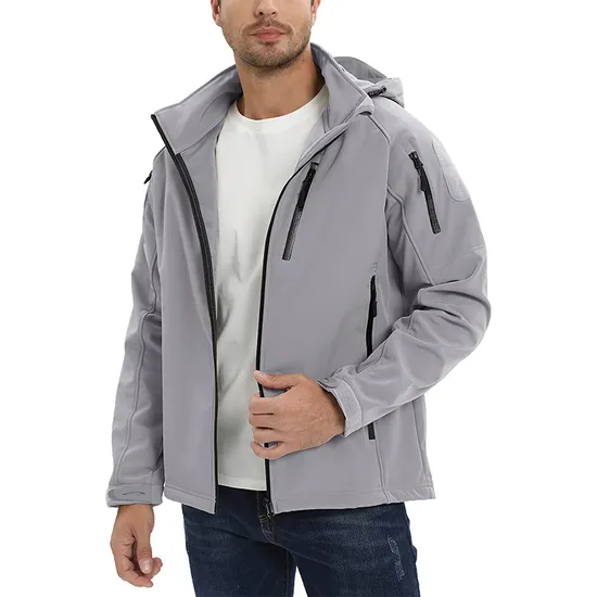 Mens Fleece Lined Hooded Lightweight Insulated Running Coat Softshell Jacket