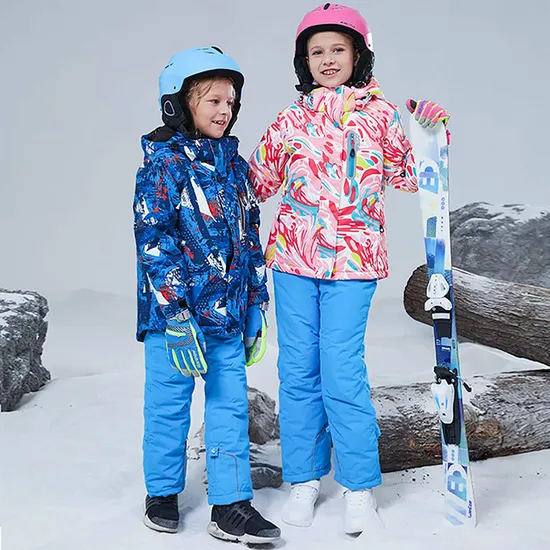 Girl's Winter Sports Wear Rain Garment Ski Clothes Jumpsuit Snowsuit