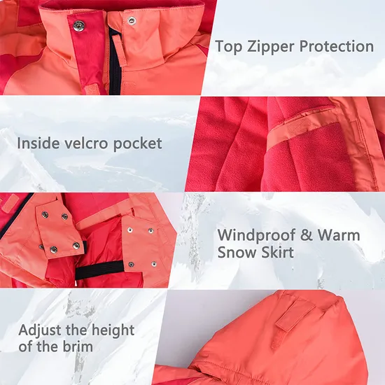 Kid's Winter Outer Wear Quilted Coat Waterproof Girl's Windbreaker Snowboarding Ski Jacket