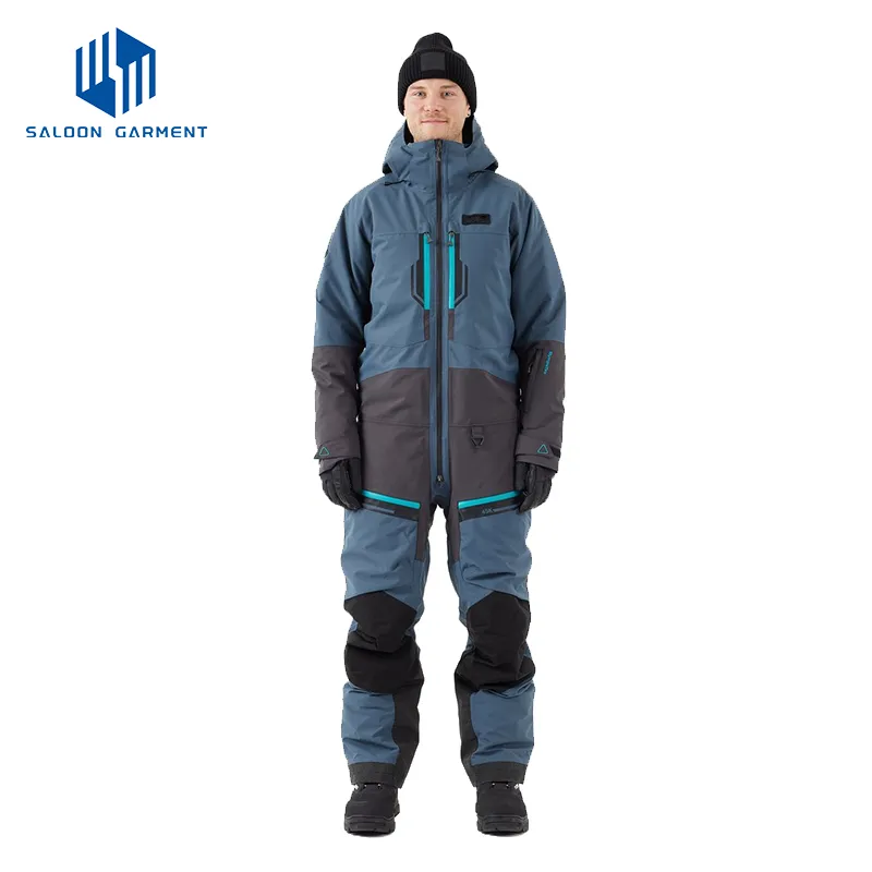 Women Men One Piece Snow Suits Waterproof Windproof Snowsuit Insulated Ski Jumpsuit