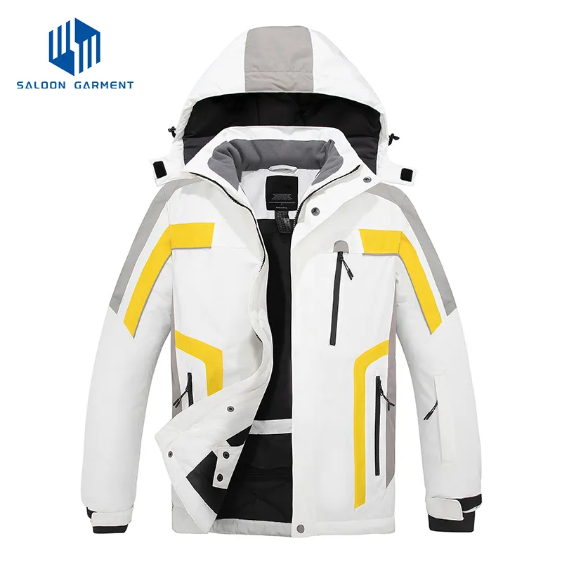Men's Winter Mountain Snow Coats Waterproof Detachable Hood Windproof Fleece Ski Jacket