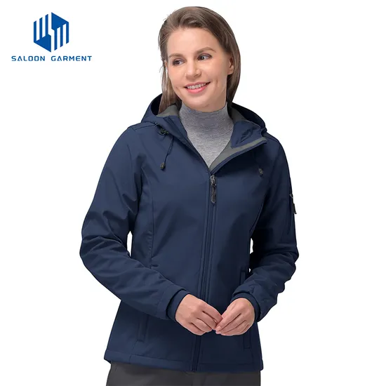 Winter Fashion Waterproof Windproof Fleece Hooded Coat Outdoor Softshell Tactical Jacket for Women