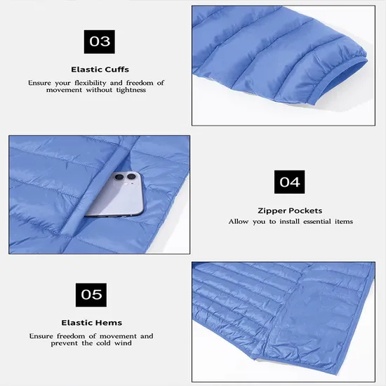 Men's Lightweight Winter Warm Water Repellent Windproof Quilted Coat Puffer Down Jacket