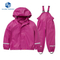 Kids Outdoor Play Waterproof Trousers PU Rain Jacket Raincoat with Under Boots Straps