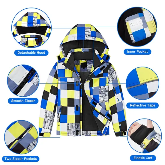 Kids Outdoor Windproof Warm Winter Snow Coat Waterproof Snowboarding Ski Jacket