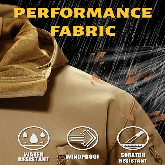 Fleece Lined Warm Water Resistant Tactical Softshell Jackets