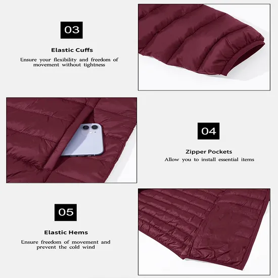 Men's Lightweight Water-Resistant Custom Print Down Puffer Down Jacket