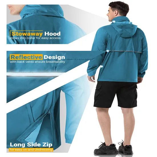 OEM Outdoor Waterproof Raincoat Poncho Coat Cycling Rain Jacket