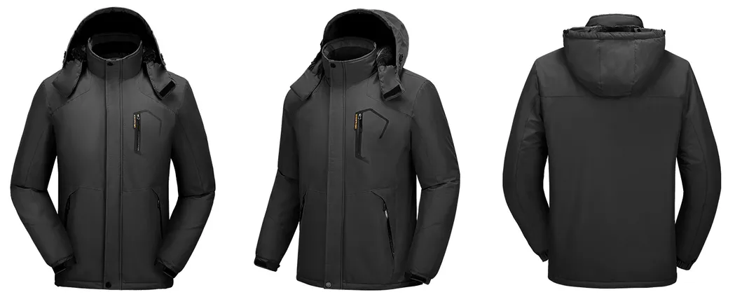 Men's Mountain Waterproof Winter Windbreaker Warm Hooded Snowboarding Raincoat Ski Jacket