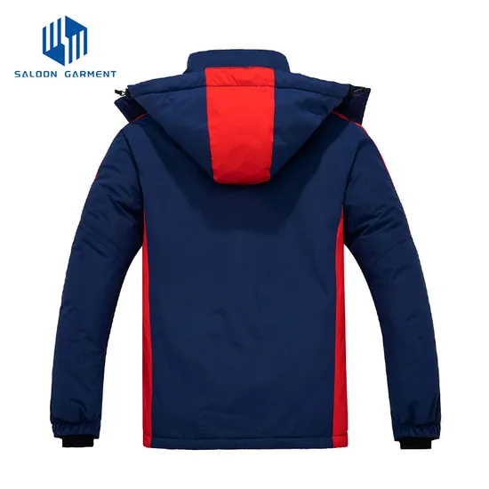 Men's Fitted Hooded Lightweight Water Resistant Coat Thermal Lining Ski Jacket