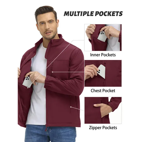 Men's Water Resistant Fleece Lining Winter Hiking Windbreaker Outwear Softshell Tactical Jacket