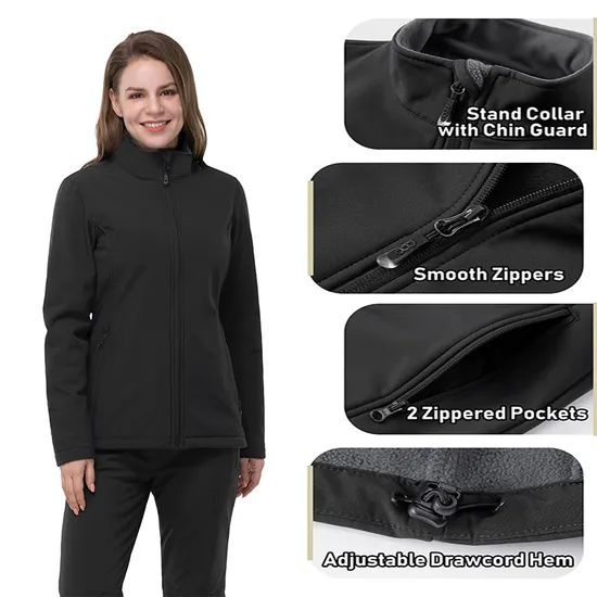 Outdoor Hiking Waterproof Casual Fleece Adventure Training Softshell Jacket for Women