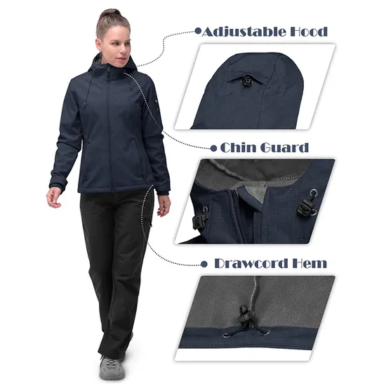 Logo Custom Fleece Windbreaker Waterproof Outdoor Hiking Sports Softshell Tactical Jacket for Women