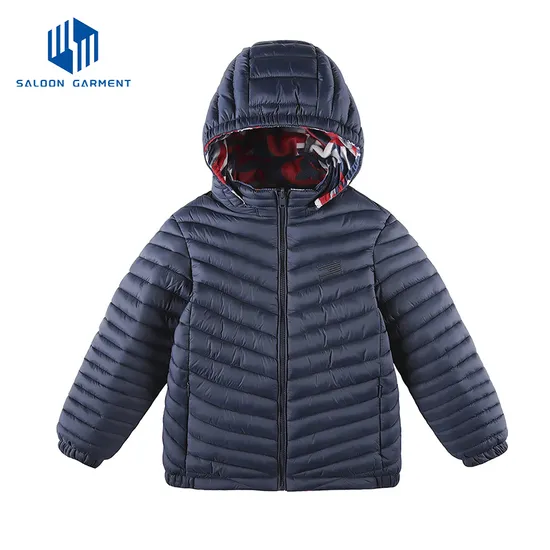Wholesale Men's Custom Logo Nylon Winter Padded Warm Quilted Jacket