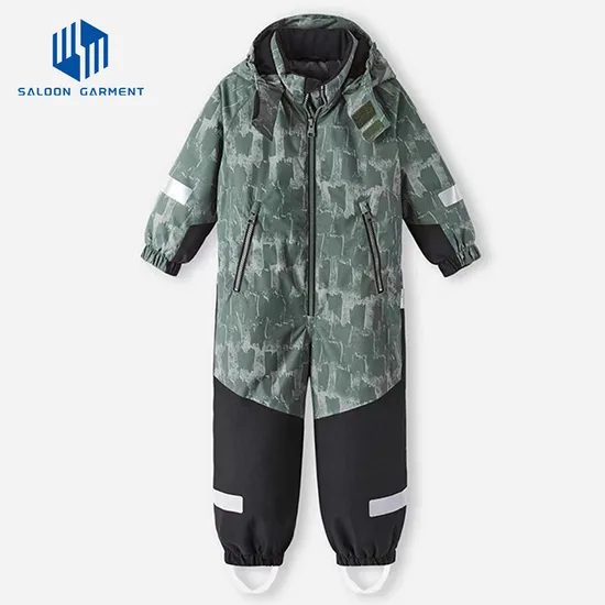 Outdoor Kid Ski Suit One Piece Ski Suit Snowboard Jackets Winter Clothing Thickened Warm Kids Ski Suit Coat Waterproof Hooded