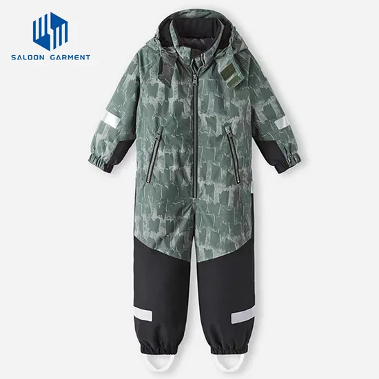 Outdoor Kid Ski Suit One Piece Ski Suit Snowboard Jackets Winter Clothing Thickened Warm Kids Ski Suit Coat Waterproof Hooded
