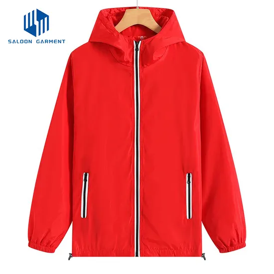 Custom Logo Polyester Sports Coat Lightweight Windbreaker Jackets