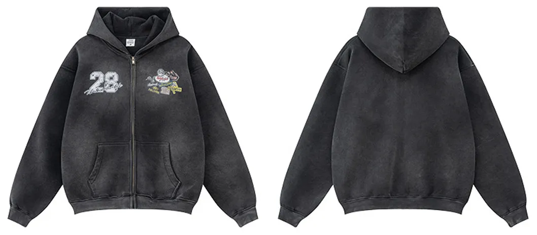High Quality Custom Embroidery Logo Outwear Solid Pattern Pullover Woven Hoodie