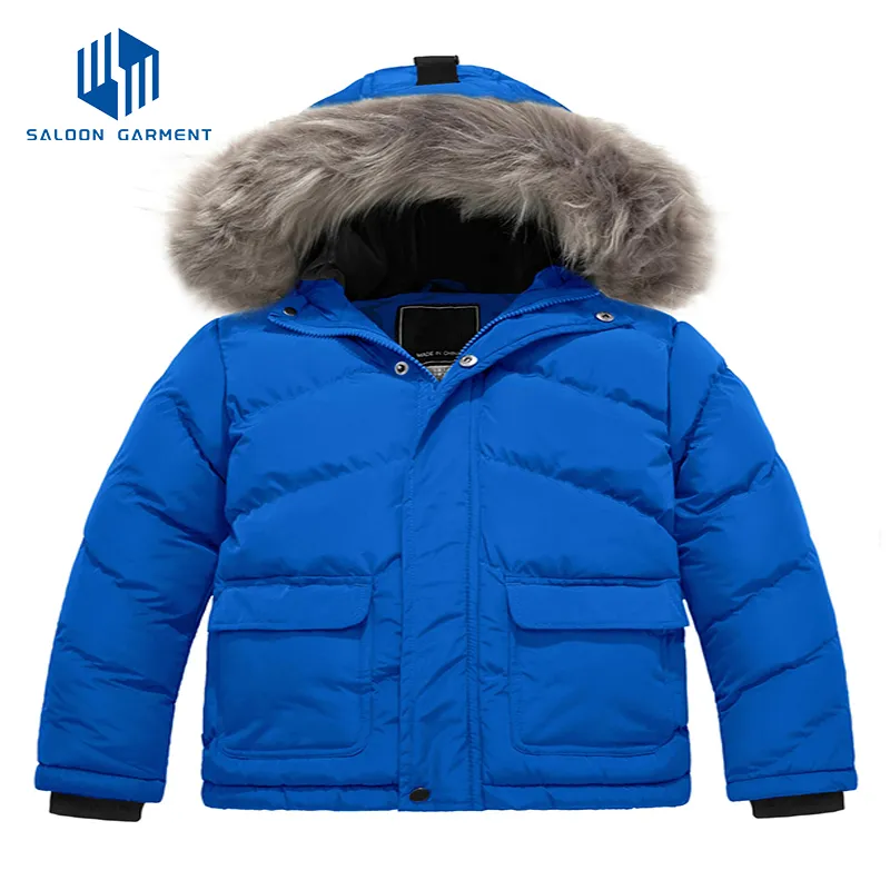 Custom Boy's Winter Casual Padded Coats Warm Insulated Quilted Jacket
