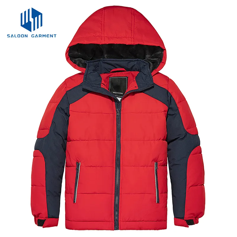 OEM Custom Boy Clothes Hooded Kids Winter Coats Outwears Warm Quilted Jackets