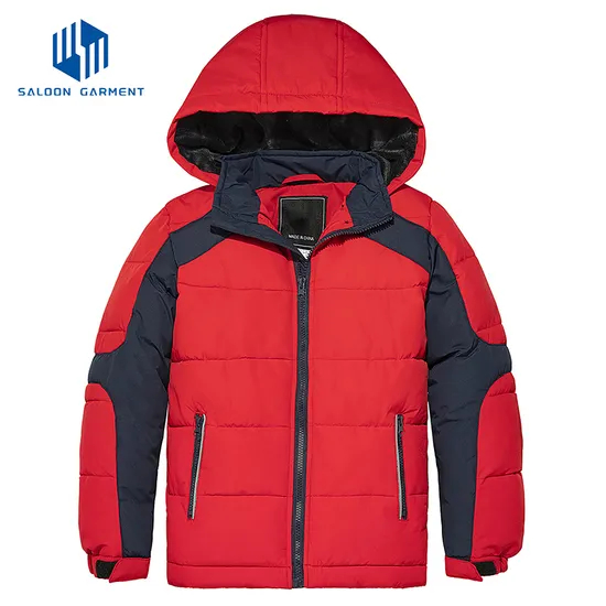 OEM Custom Boy Clothes Hooded Kids Winter Coats Outwears Warm Quilted Jackets