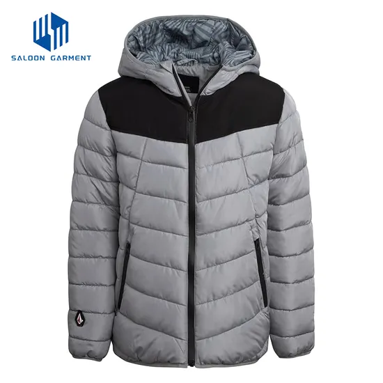 OEM Children Hooded Bubble Puffer Coat Waterproof Outerwear Quilte Winter Jacket