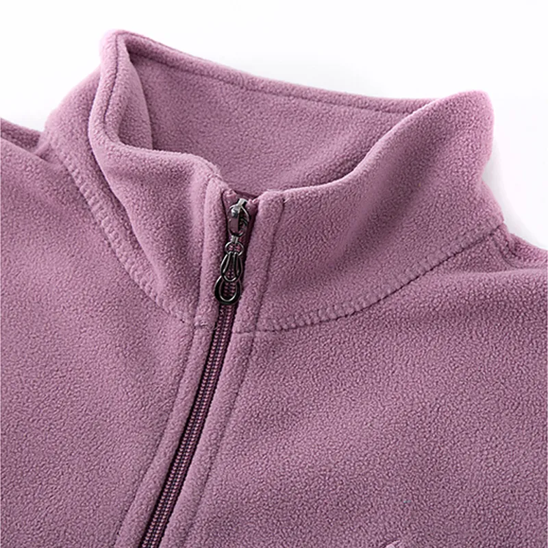 Women's Outdoor Wear Breathable Polar Fleece Custom Jackets Ladies Casual Wear Side Pockets Full Zip Polar Fleece Jacket