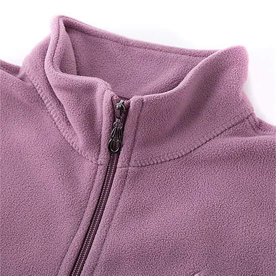 Women's Outdoor Wear Breathable Polar Fleece Custom Jackets Ladies Casual Wear Side Pockets Full Zip Polar Fleece Jacket