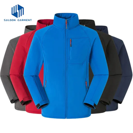 Wholesale Custom Logo Polyester Outdoor Hiking Water Resistant Windbreaker Casual Softshell Jacket