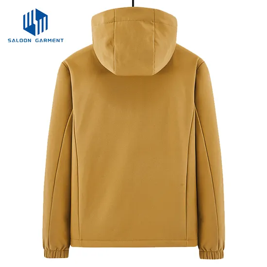 Autumn/Winter Plush Soft Shell Single Layer Windproof Jacket Outdoor Ski Men's Hooded Winter Jacket for Men