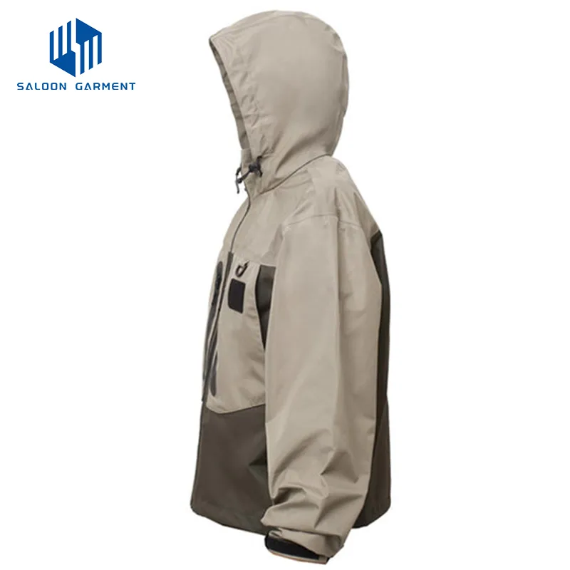 Custom Men's Waterproof Breathable Fishing 2.5 Layer Fabric for Wear Rain Jacket Outdoor Jacket