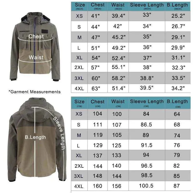 High Quality Men Outdoor Sport Equipment Wading 3 Layer Fabric for Hiking Camping Fishing Jacket