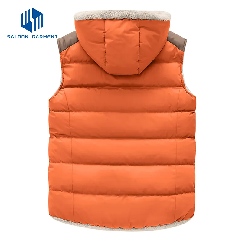 Women's Outerwear Casual Quilted Hooded Fleece Padded Sleeveless Jacket Vest