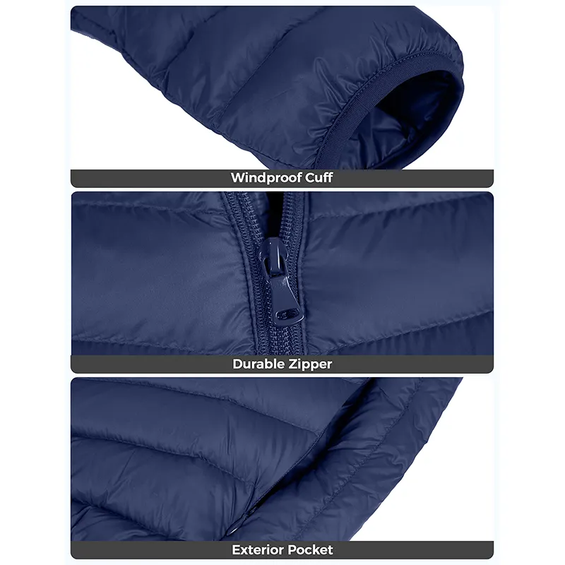 New Arrivals Custom Light Padded Winter Outerwear Hood Casual Men's Warm Quilted Jacket