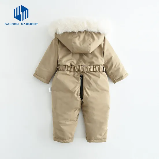 High Quality Waterproof One-Piece Ski Jumpsuit for Boys Children's Hooded Ski Snow Sportswear