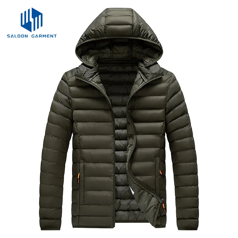 Custom Logo Men' S Nylon Lightweight Water Resistant Winter Padded Coat Puffer Quilted Jacket