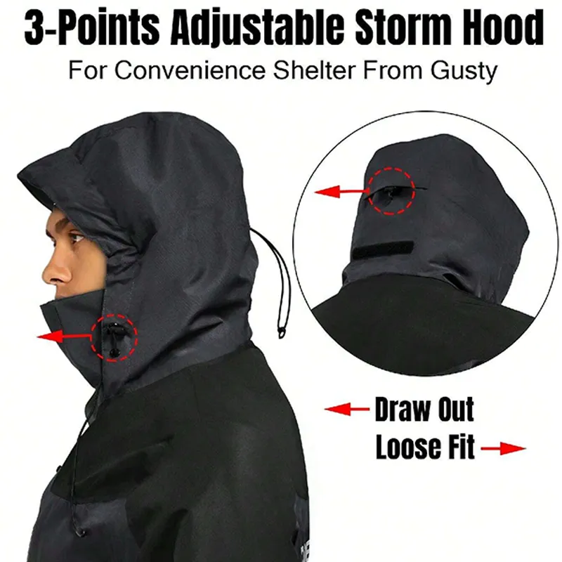 Men's Windbreaker Lightweight Hiking Windproof Waterproof Breathable Hooded Fishing Jacket