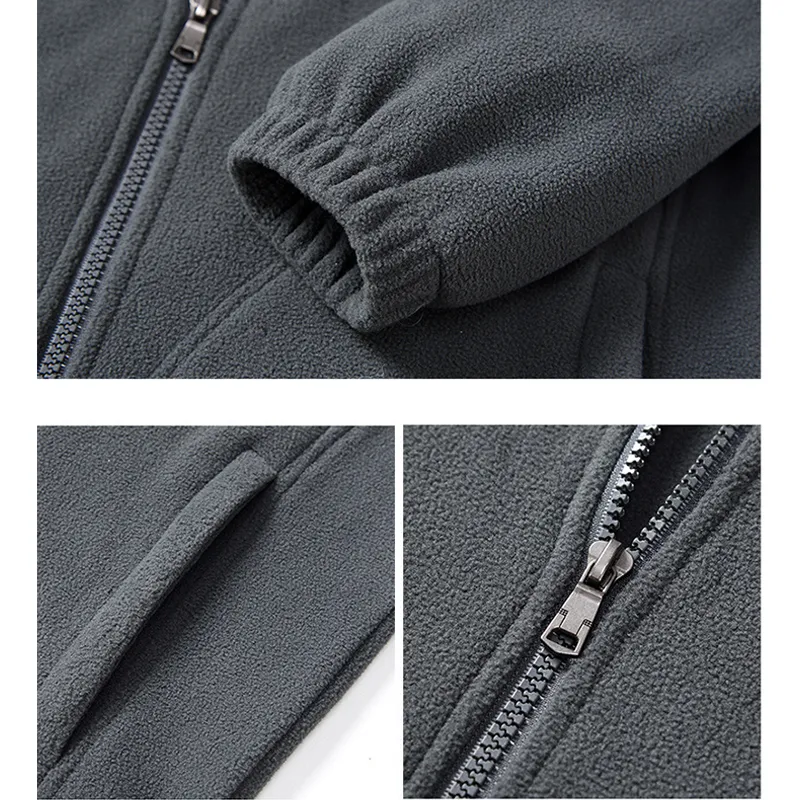OEM Custom Design Men's Winter Polar Fleece Jacket Outdoor Camping Tourism Coat Plus Size Mountain Climbing Ski Hiking Jackets