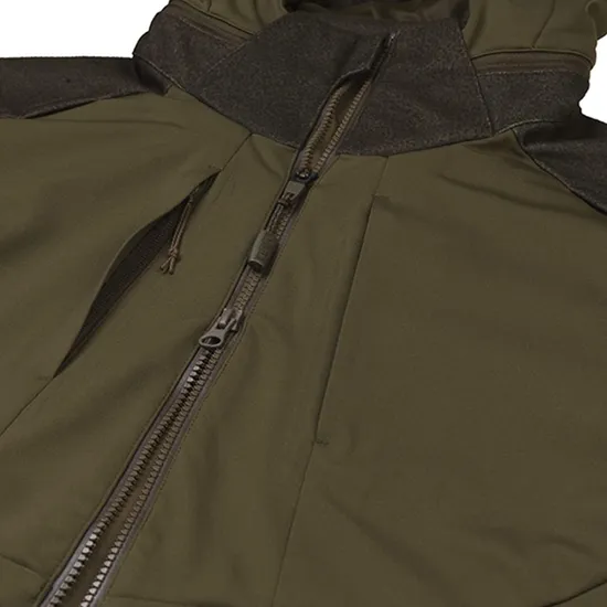 Outdoor Men Winter Front Pockets Inside Polyester Lining Fishing Soft Shell Jacket