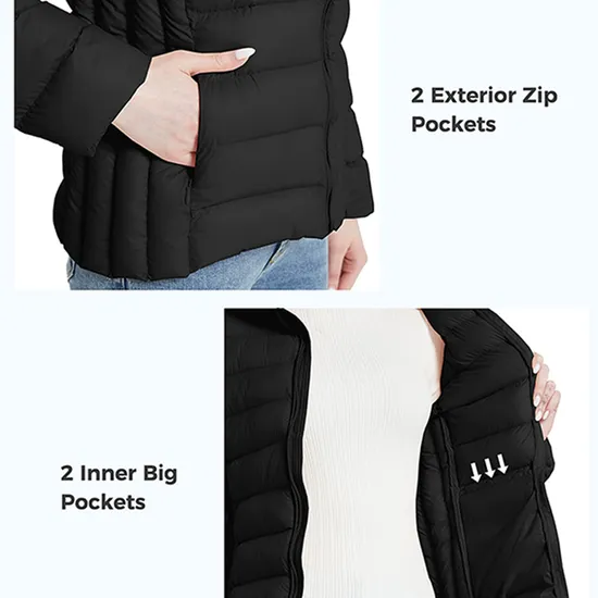 Kid's Lightweight Waterproof Windproof Packable Children Coats Quilted Jacket