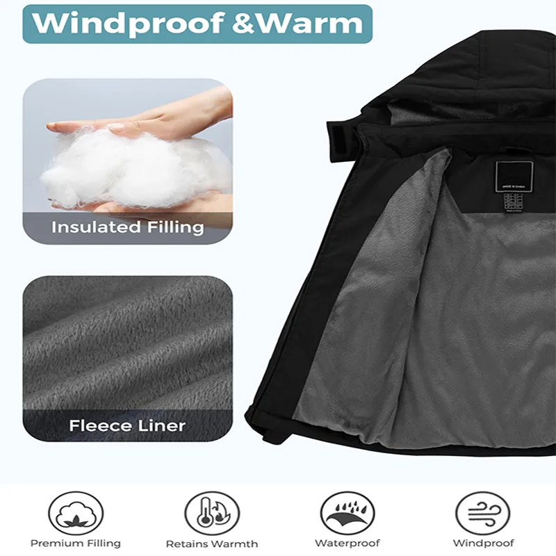 Factory Custom Windproof Waterproof Boys' Casual Outdoor Jacket Winter New Thickened Fleece Coat