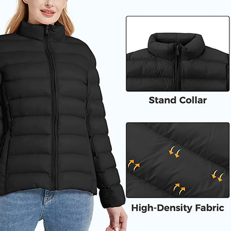 Kid's Lightweight Waterproof Windproof Packable Children Coats Quilted Jacket